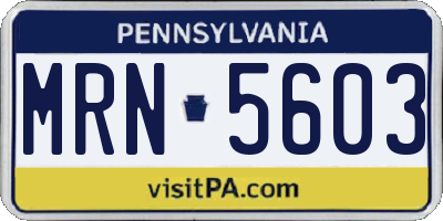 PA license plate MRN5603