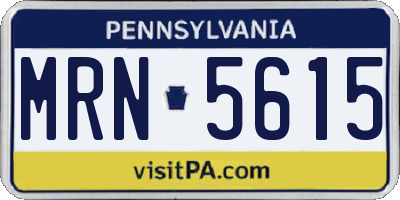 PA license plate MRN5615