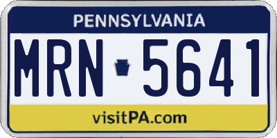 PA license plate MRN5641