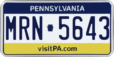 PA license plate MRN5643