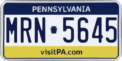 PA license plate MRN5645