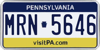 PA license plate MRN5646