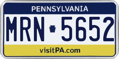 PA license plate MRN5652
