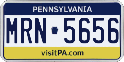 PA license plate MRN5656