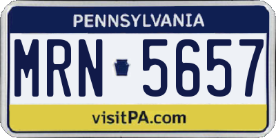 PA license plate MRN5657