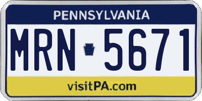 PA license plate MRN5671