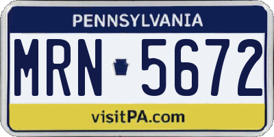 PA license plate MRN5672
