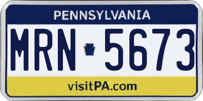 PA license plate MRN5673