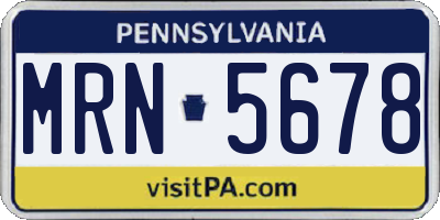 PA license plate MRN5678