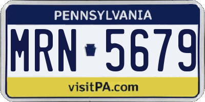 PA license plate MRN5679