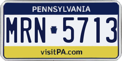 PA license plate MRN5713