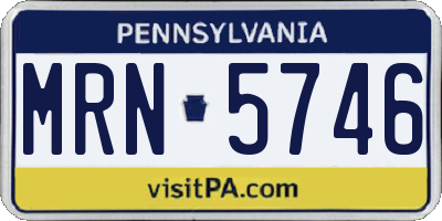 PA license plate MRN5746
