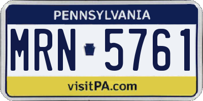 PA license plate MRN5761