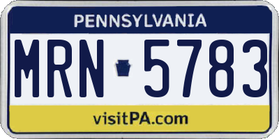 PA license plate MRN5783