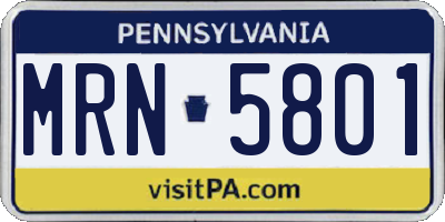 PA license plate MRN5801