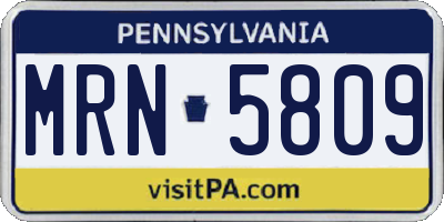 PA license plate MRN5809