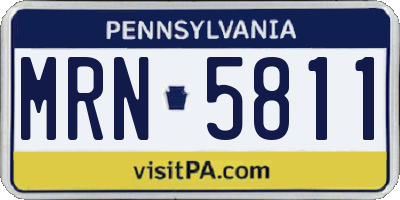 PA license plate MRN5811