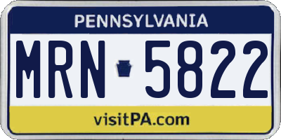 PA license plate MRN5822