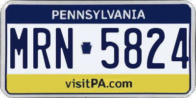 PA license plate MRN5824