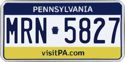PA license plate MRN5827