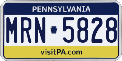 PA license plate MRN5828