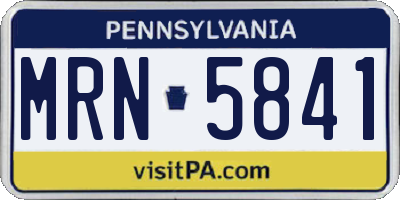PA license plate MRN5841