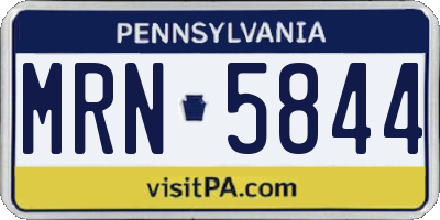 PA license plate MRN5844