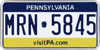 PA license plate MRN5845