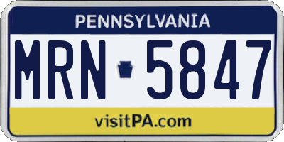 PA license plate MRN5847