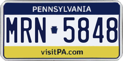 PA license plate MRN5848