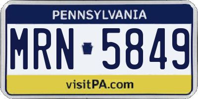 PA license plate MRN5849