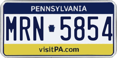 PA license plate MRN5854