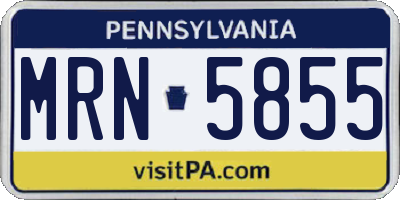PA license plate MRN5855