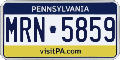 PA license plate MRN5859