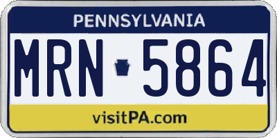 PA license plate MRN5864