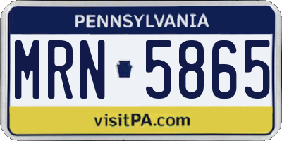 PA license plate MRN5865