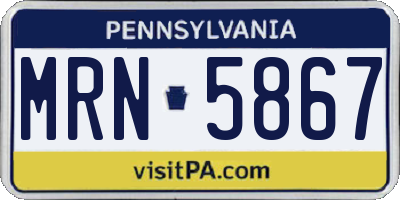 PA license plate MRN5867