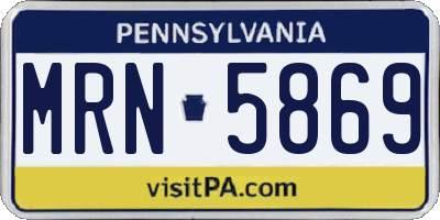 PA license plate MRN5869