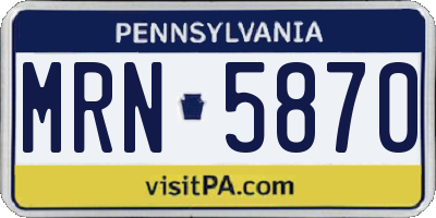 PA license plate MRN5870