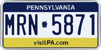 PA license plate MRN5871