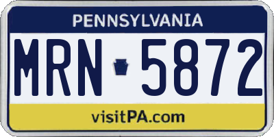 PA license plate MRN5872