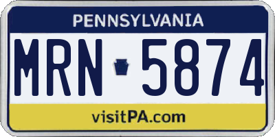 PA license plate MRN5874