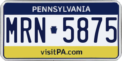 PA license plate MRN5875