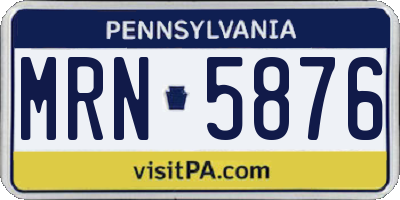 PA license plate MRN5876
