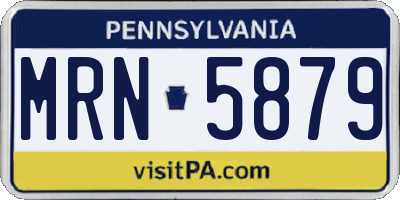 PA license plate MRN5879