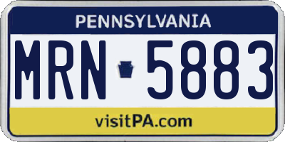 PA license plate MRN5883