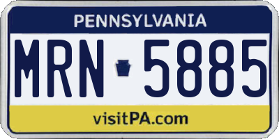 PA license plate MRN5885