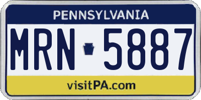 PA license plate MRN5887
