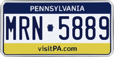PA license plate MRN5889