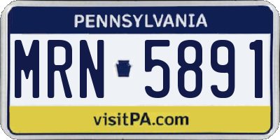 PA license plate MRN5891